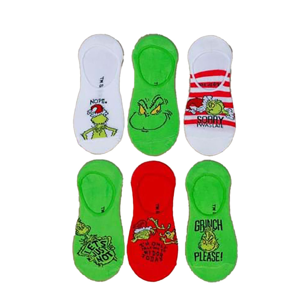 No-Show Dr. Seuss Grinch 6-Pack Socks Individual