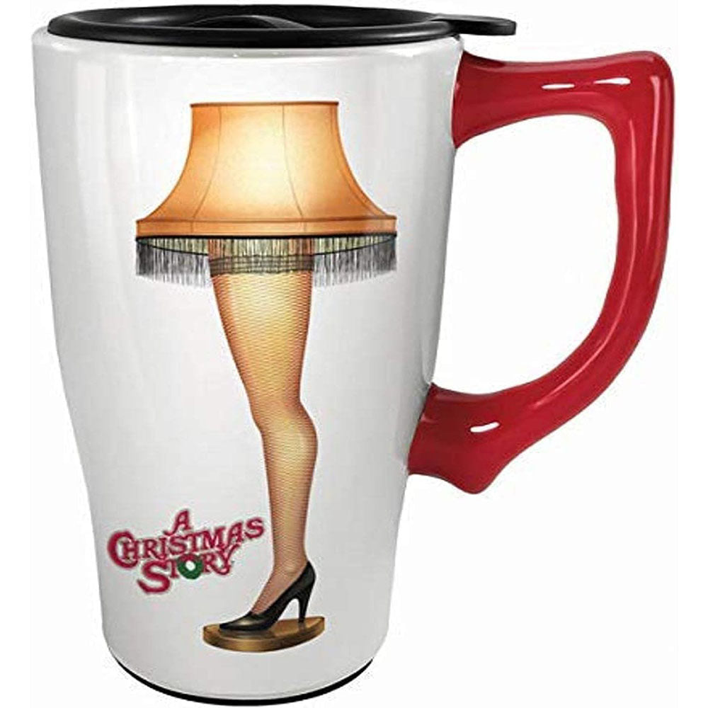 Travel mug featuring the Leg Lamp design inspired by A Christmas Story.