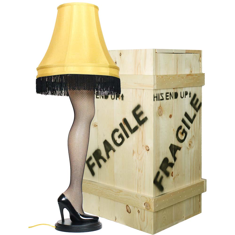 45" Full Size Replica Leg Lamp in Full Size Wood Crate from A Christmas Story