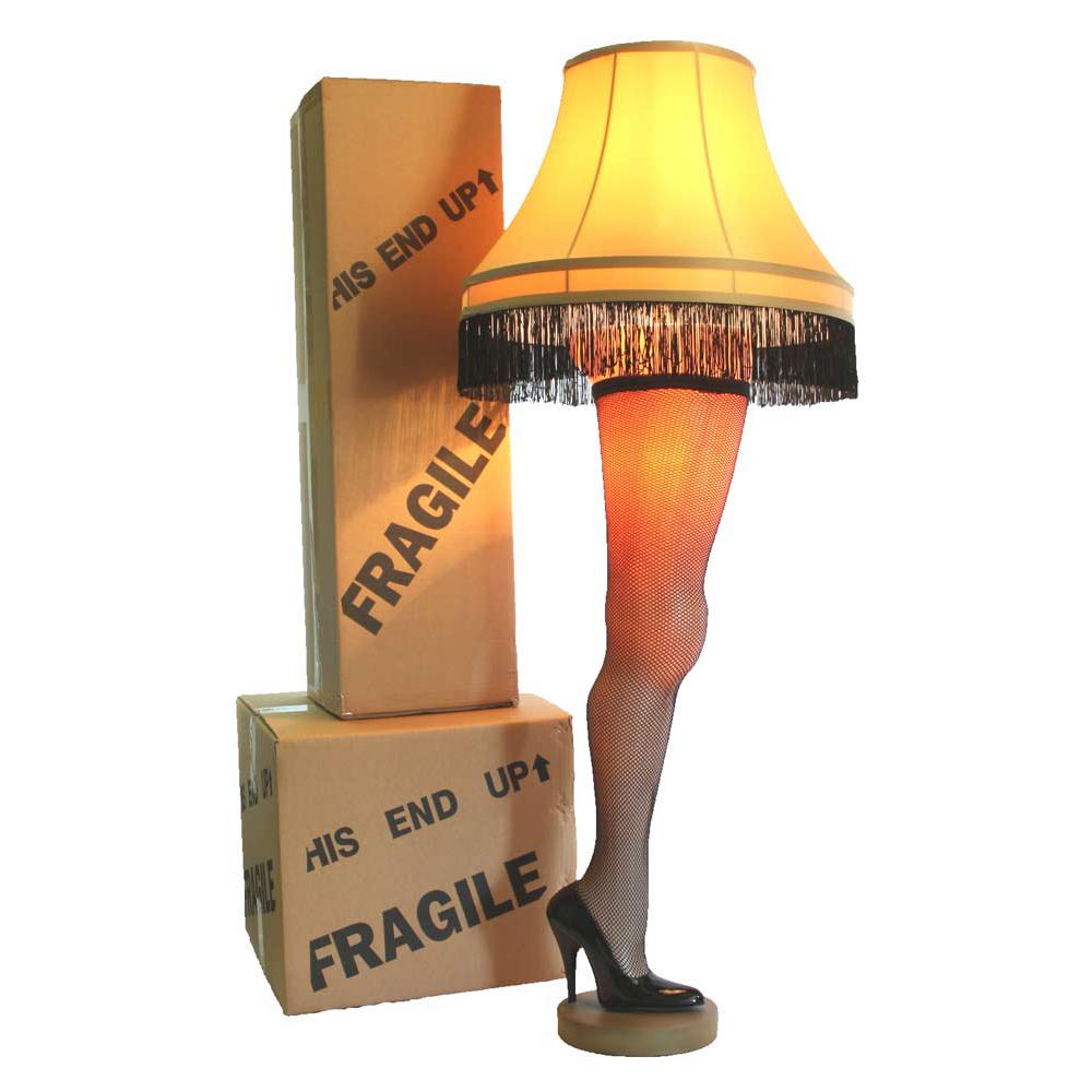 Side angle of the lamp glowing in low light