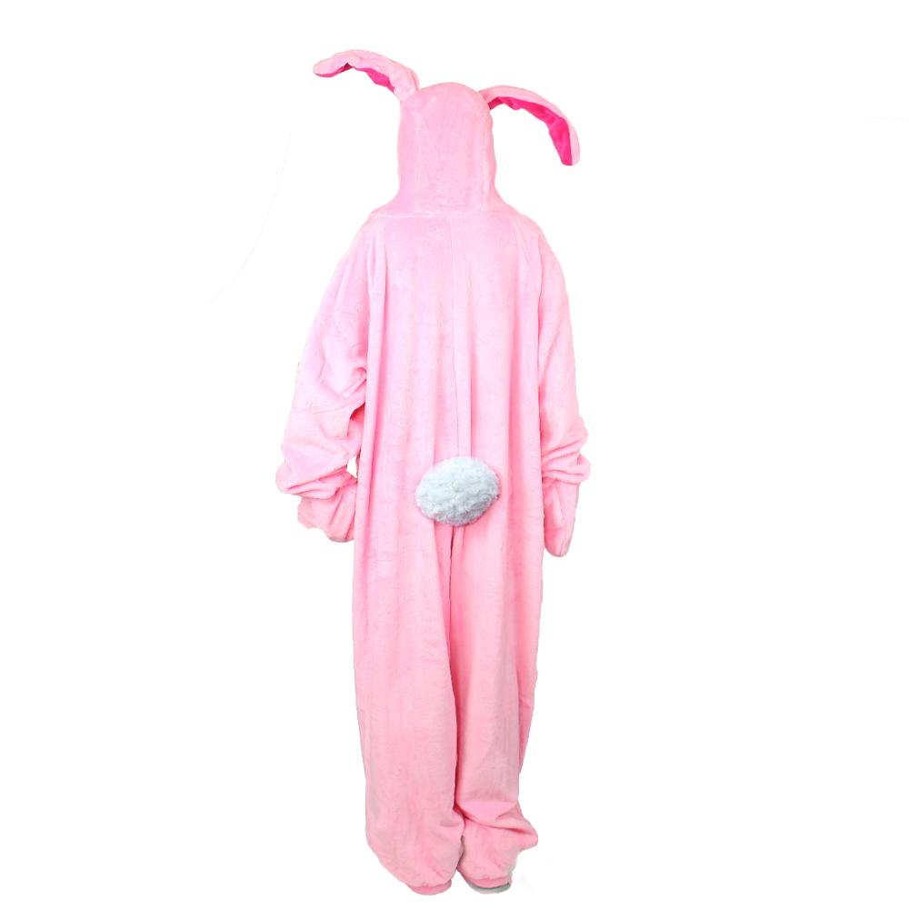 Back of Pink Bunny Suit pajamas featruing the fuzzy tail.