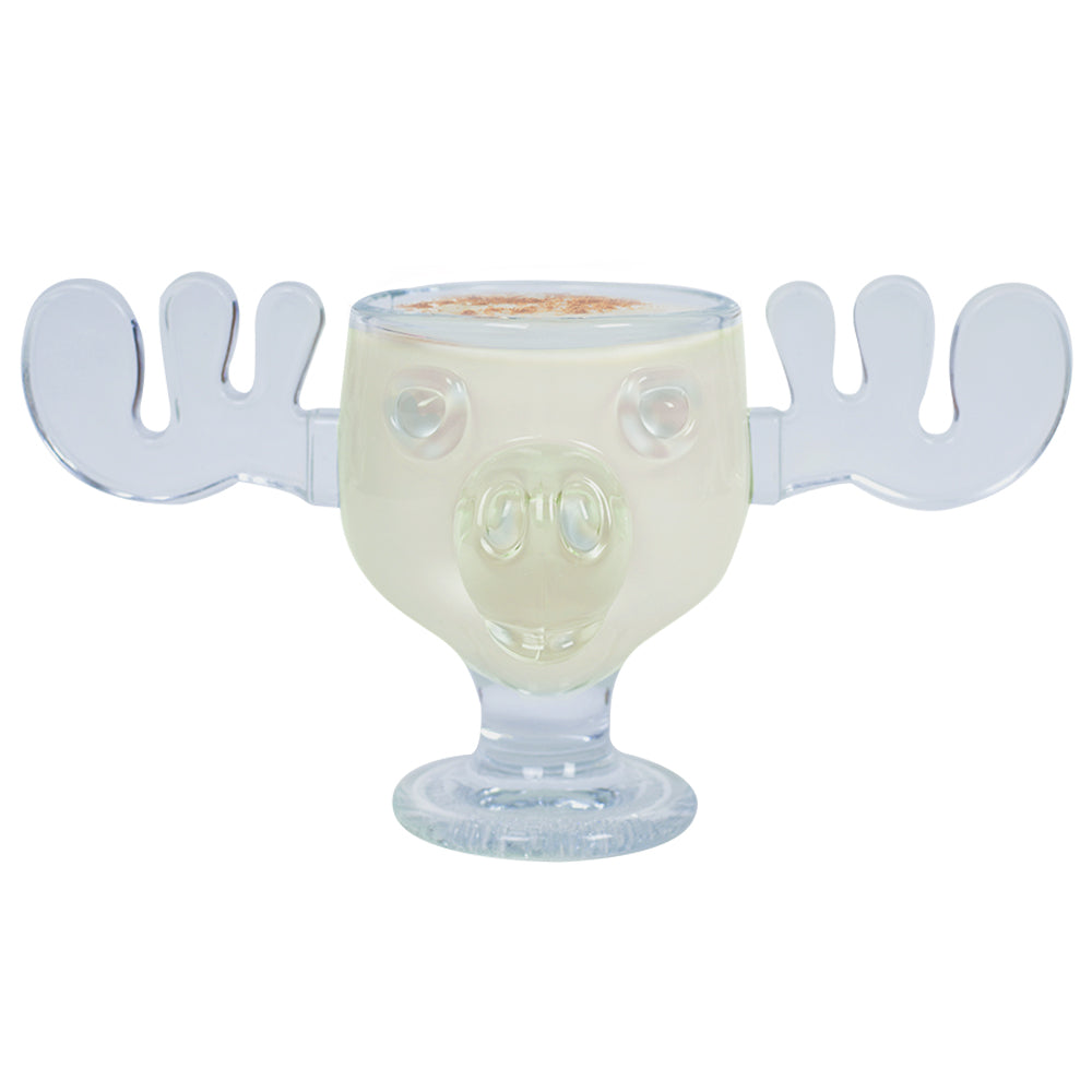 Glass 8oz Christmas Moose Mug 