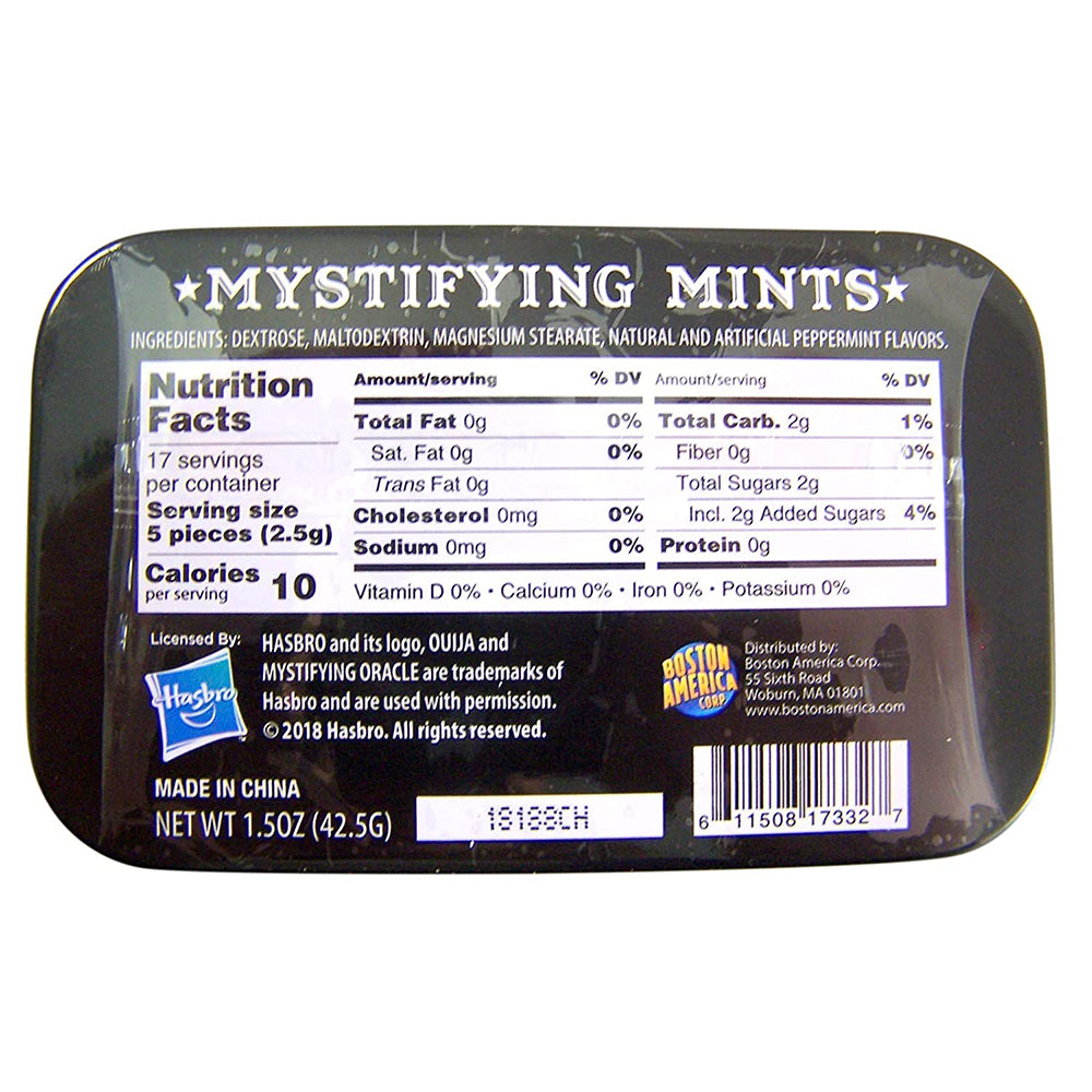 Ouija Mystifying Mints Nutrition Facts