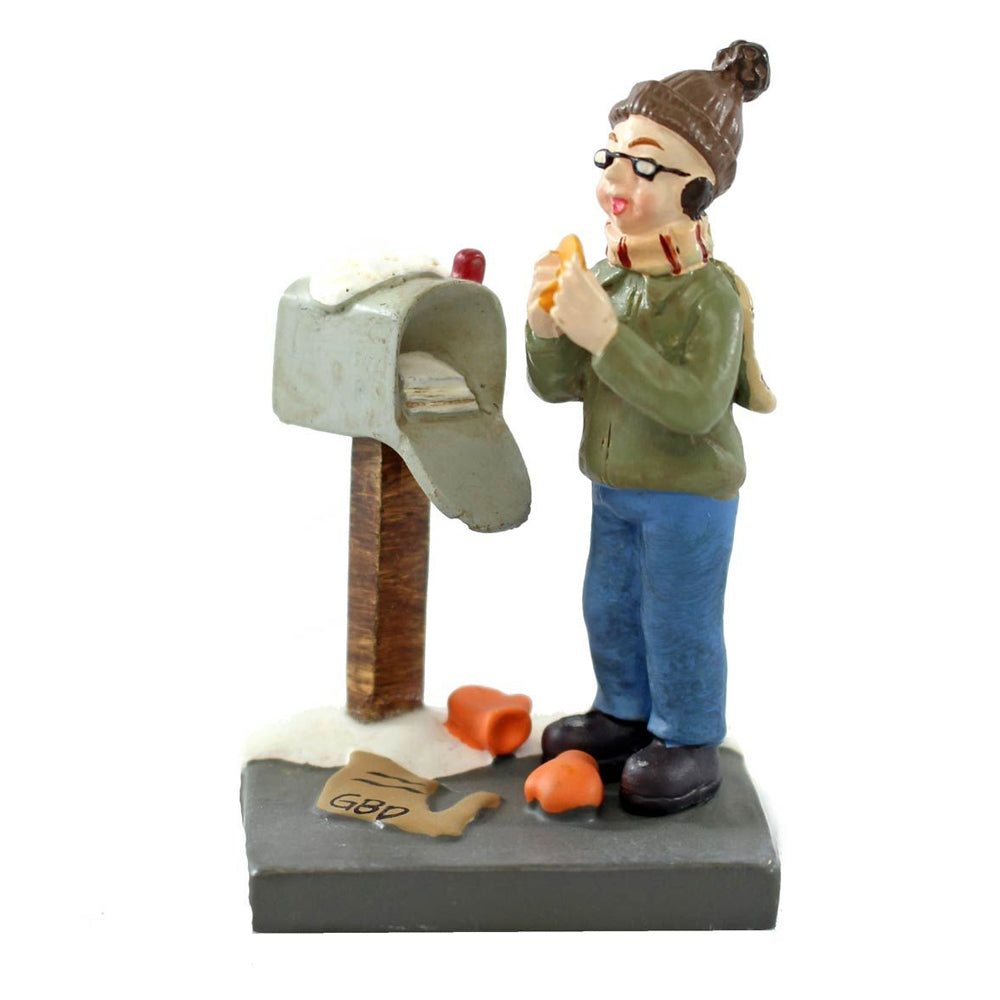 Ralphie receiving decoder pin at mailbox from A Christmas Story Village